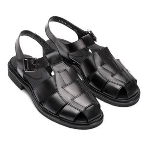 Paraboot Iberis Black Leather Fisherman Sandals Women's 7.5US / UK4 - Pristine